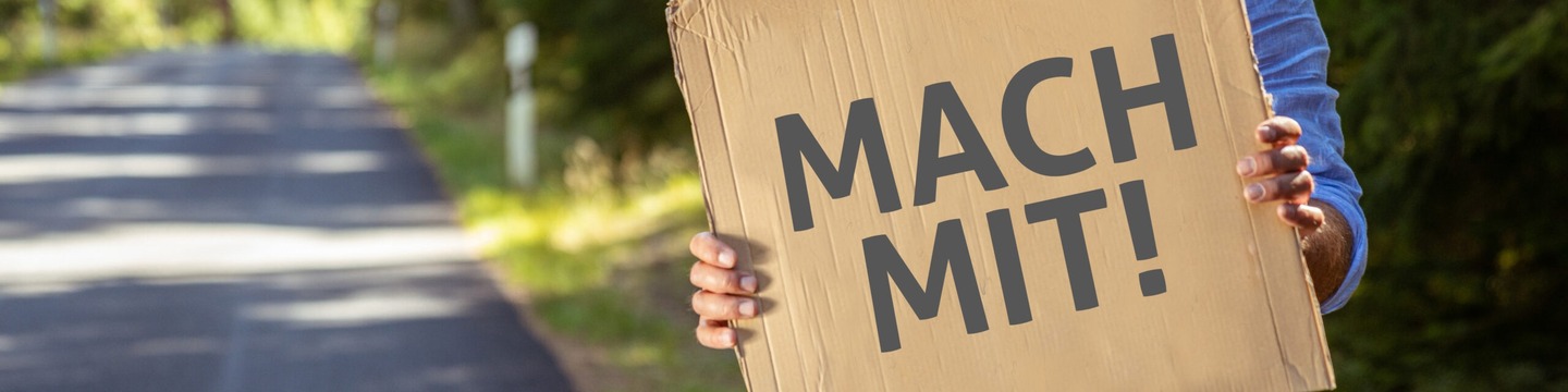 Schild "Mach mit!"